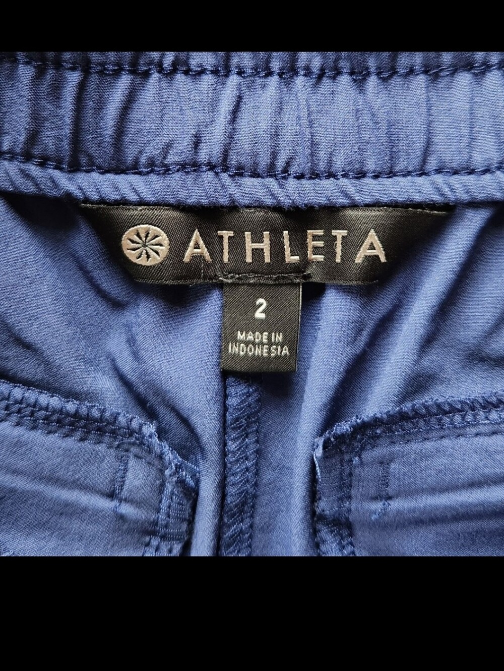 Athleta "Baja Short 2.0" Laser Cut Perforated Blue Athletic | Women's Size 2 - Picture 5 of 10